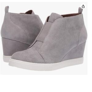Linea Paolo Gray Felicia Suede Wedge Sneakers-Size 12 M NWOB